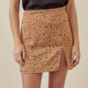Rust Dalmatian Satin Slip Mini Skirt